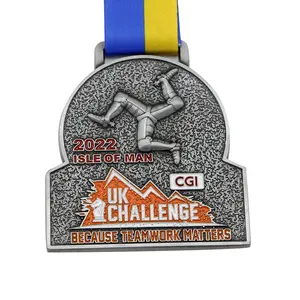 Medallas de desafío personalizadas del Reino Unido, medalla de ISLE man, precio asequible, premios de carrera, logotipo personalizado de metal