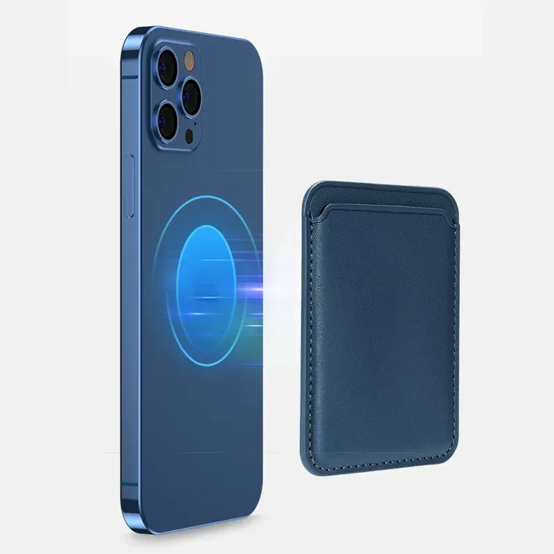 Recién llegado, billetera de cuero PU, billeteras magnéticas, funda para teléfono, tarjeteros, billetera magnética con logotipo personalizado para iPhone 15