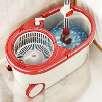 Serpillère Magique Auto-Nettoyante en Acier Inoxydable avec Tête Rectangulaire en Microfibre, Essorage à 360 Degrés sur Quatre Côtés, Robuste et Haute Performance