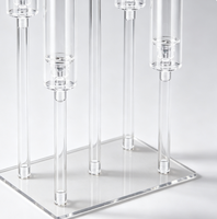 Candelabros Acrílicos Modernos y Económicos para Bodas, Portavelas Tipo Huracán, Decoración para Mesa de Boda, Centro de Mesa