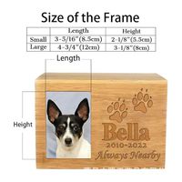 Ataúd de Madera para Mascotas con Diseño de Huella de Pata y Corazón, con Espacio para Foto, Urna Funeraria para Perros y Gatos