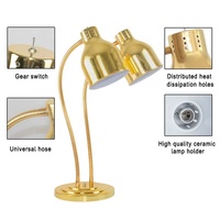 Équipement de restauration commerciale lampe chauffante pour aliments lampe debout dorée buffet électrique chauffe-aliments lumière