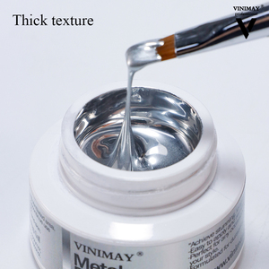 VINIMAY 5ml <span class=keywords><strong>espejo</strong></span> brillo metálico <span class=keywords><strong>plata</strong></span> esmalte de uñas UV/LED Gel Metal pintura Gel DIY Nail Art diseños de larga duración - Product Image 5