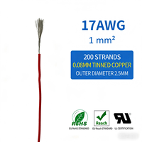 Cable de Silicona de Cobre Sin Oxígeno Estañado 17AWG 1.0mm² Calibre 17 600V, Cable de Alimentación Flexible Resistente al Calor para Conexión Interna de Electrodomésticos
