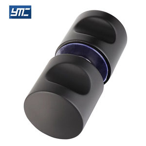 高品质现代黄铜哑光黑色易安装钢化玻璃浴室淋浴门把手 - Product Image 3