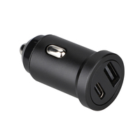 Charger Mobil Mini Grosir Pabrik 24W PD Type-C 18W QC USB Dual Port Pengisian Cepat untuk Ponsel Laptop