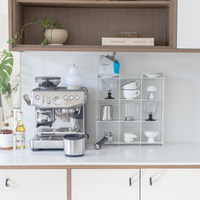 Étagère de présentation de tasses à café en métal blanc 3x3, type moderne, sur pied, 9 compartiments, organisateur de tasses pour comptoir, étagère pour salle de bain
