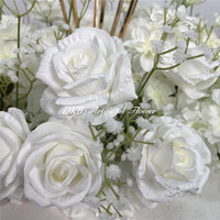 Guirlande de fleurs artificielles en soie rose de couleur blanche naturelle, style Nouvel An, pour la fête des mères, les centres de table de mariage