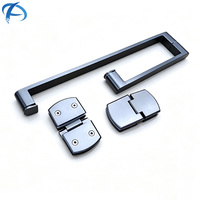 Poignée de porte de douche en acier inoxydable sur mesure en forme de L, tube carré noir, poignée de tirage pour porte de salle de bain en verre Austin, longue barre porte-serviettes