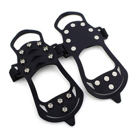 Crampons en caoutchouc à 11 dents, couvre-chaussures portables et imperméables pour la marche sur neige/glace, la randonnée, le camping et l'escalade sur glace