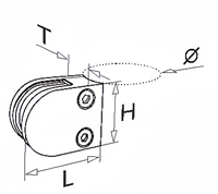 Pince à verre sans cadre pince ronde en acier inoxydable pince à verre plat support support fenêtre balustrade matériel d'escalier