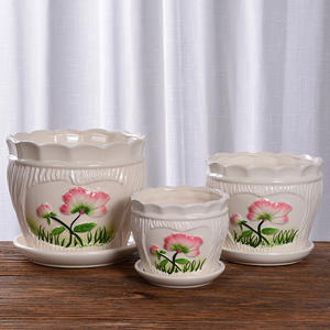 Juego de 3 Macetas de Cerámica Blancas para Plantas y Flores, Estilo Americano, Ecológicas, Económicas, para Hogar y Jardín - Product Image 5