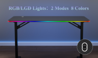 Table de jeu PC moderne PRORIALS G24, hauteur réglable, surface en fibre de carbone, cadre en métal noir, bureau d'ordinateur pour joueurs d'e-sport, LED