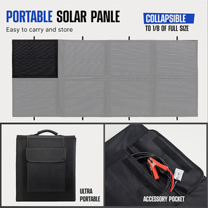 200W Mono-crystalline Portable <b>Solar</b> Panels Foldable <b>Charger</b> IP65 Waterproof 20A MPPT Controller <b>12V</b> <b>Batteries</b> Power Station - Product Image 4