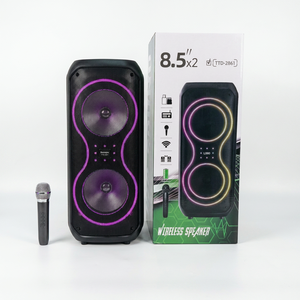 TTD-2861 <span class=keywords><strong>8</strong></span> polegadas portátil ao ar livre festa caixa sem fio com mic trole bluetooth speaker subwoofer karaoke áudio sistema som - Product Image 6