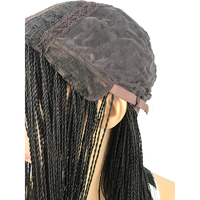 Perruque Dreadlock Synthétique Prête à Porter - Faite à la Machine, Locs Tressées à 3 Brins avec Dentelle Frontale pour Femmes, 12 Pouces Couleur Ombrée 1B/Rouge