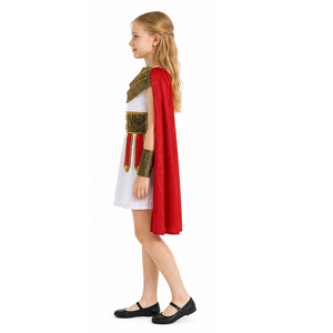 Disfraz de Guerrera Romana Antigua para Niñas, Vestido con Capa Roja, Disfraz para Fiesta de Halloween - Product Image 4