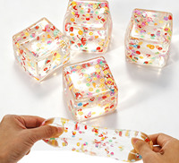 Mini jouet anti-stress en TPR souple de 5 cm, imprimé fruits, en forme de cube, à montée lente, portable, pour la décompression