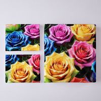 Parure de draps lavable avec housse de couette et taie d'oreiller, motif floral rose coloré imprimé numérique 5D, tailles twin, simple et double