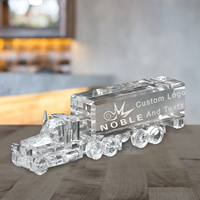 Noble fabricant créatif cristal réservoir camion modèle personnalisé gravé Logo salon de voiture trophée prix artisanat à la main bureau cadeau