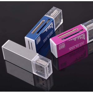เครื่องอ่านการ์ดอลูมิเนียมขนาดเล็กแบบออลอินวัน USB 2.0 สำหรับอุปกรณ์มือถือ SD TF MMC MS - Product Image 4