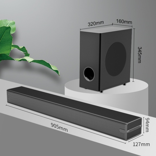 120W SoundBar for TV Home Theatre System Sound Box with Built-in Subwoofer 3D Stereo Boombox Wireless Blue Tooth 5.1 Speaker