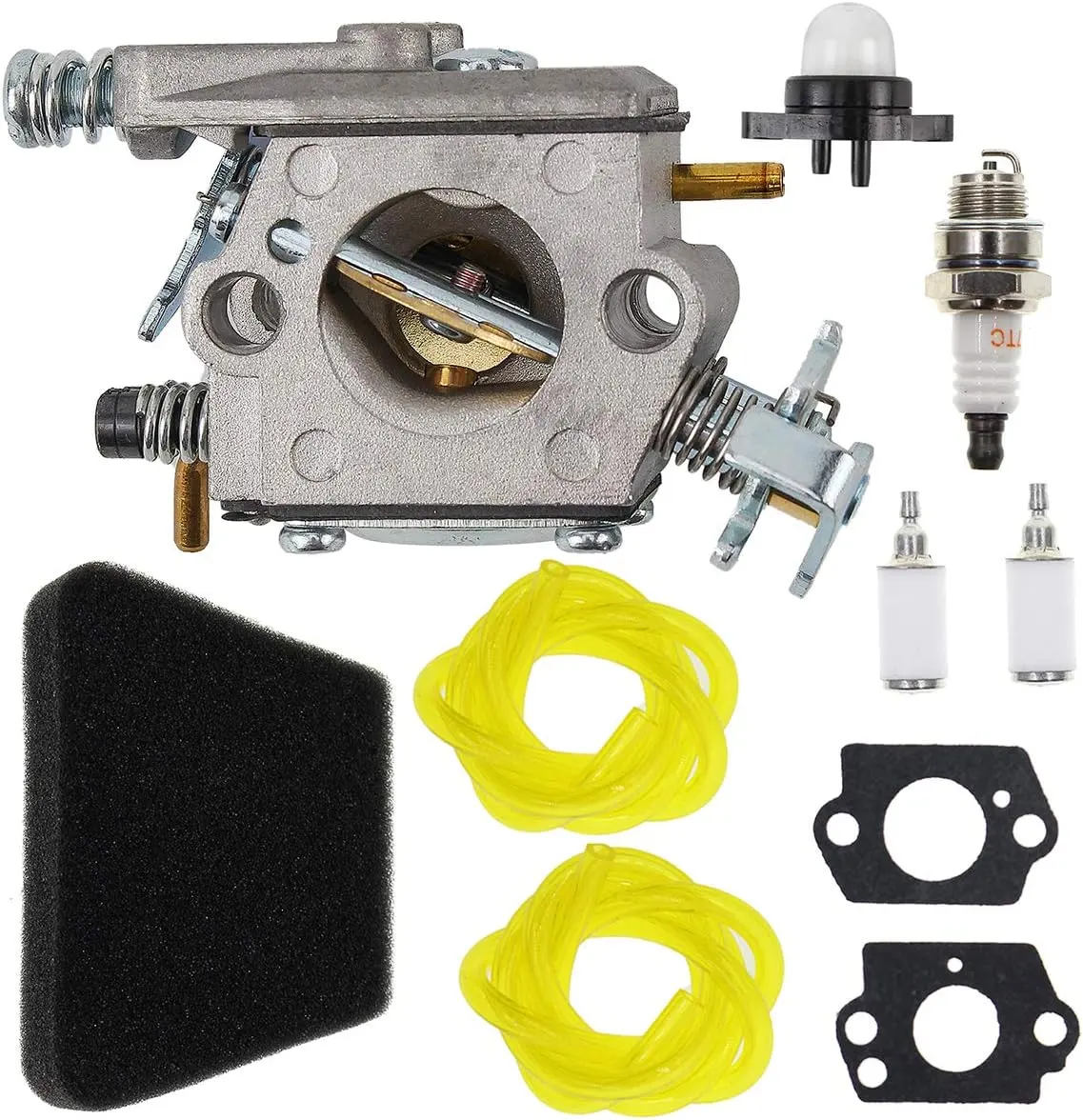 AUTOKAY 545081885 Carburetor Fits for Walbro W-20 WT-324 WT-624 Carb Craftsman Poulan Sears with Fuel Filter Spark Plug