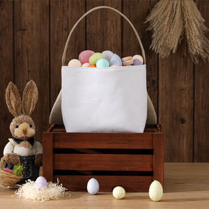 <span class=keywords><strong>Panier</strong></span> de Pâques pour enfants en lin brodé, décorations de bonbons en gros pour l'extérieur - Product Image 4