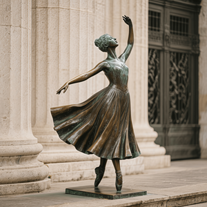 Escultura Personalizada de Menina Bailarina em Bronze, Estátua de Dança, Técnica de Fundição, Design Moderno e Tradicional, Decoração Externa - Product Image 1