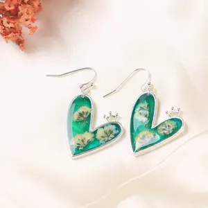 SOPEWOD Nature-inspired Epoxy Resin Leaf Earrings with Embrace Earth's Delicate Charm