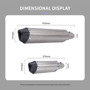 Chmotor 470มม. ท่อไอเสียมอเตอร์ไซค์หนีท่อสำหรับ kawasi <span class=keywords><strong>Ninja</strong></span> 650 Tmax 500 Tmax 530 <span class=keywords><strong>Suzuki</strong></span> Gw250 ATV Dirt PIT BIKE - Product Image 2