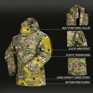 Pantalones tácticos de camuflaje SF19 para invierno con tirantes elásticos y bolsillos tipo cargo, traje de trabajo impermeable para exteriores con control de temperatura. - Product Image 5