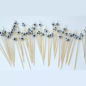Stuzzicadenti di bambù lunghi 4.72 pollici calcio calcio picconi frutta da Cocktail <span class=keywords><strong>per</strong></span> antipasti <span class=keywords><strong>per</strong></span> le decorazioni della festa di compleanno - Product Image 3