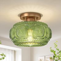 Plafonnier en verre et fer de style nordique vintage Seeky, à montage en surface, pour salons, salles à manger - Éclairage à CRI 90+