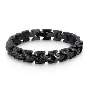 Pulsera de Cadena y Eslabones Sólidos para Hombre, de Acero Inoxidable 316L, Chapada en Oro de 18K, Sin Níquel, con Patrón Geométrico, para Regalo, Venta al por Mayor - Product Image 1