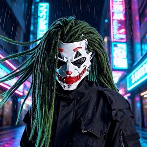 Masque de <span class=keywords><strong>costume</strong></span> de <span class=keywords><strong>clown</strong></span> cyberpunk de Noël unisexe en polyester - Product Image 6