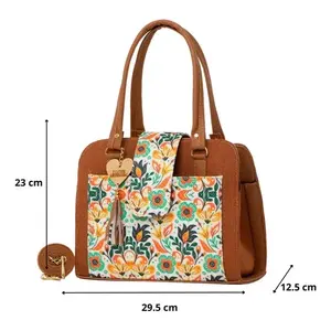 Sac fourre-tout floral pour femme Fana Elsa, taille moyenne, fermeture à fermoir, usage quotidien - Product Image 4