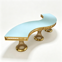 Tables Serpentine Dorées de Luxe en Verre pour Mariages et Événements – Nouveauté en Acier Inoxydable Doré Moderne – Offre Spéciale Décorations de Fête