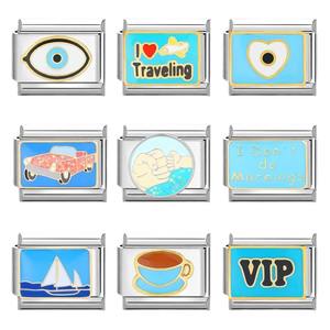 Série italienne d'accessoires de bracelet tendance en bleu de style dessin animé - Accessoires de bracelet modulaires créatifs - Product Image 5