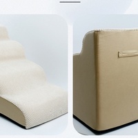 Tangga Hewan Peliharaan yang Dapat Dilepas dan Dicuci untuk Anjing dan Kucing Kecil, Busa Kepadatan Tinggi 4 Langkah Anti Selip untuk Tempat Tidur, Mobil, dan Sofa