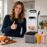 Blender commercial de haute qualité 2200W, moteur en cuivre robuste, pour smoothies, 6 lames, capacité 1,8L, 5+ vitesses