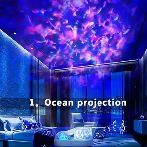 Projector Creative Birthday Gifts Rotatable Ocean Starry Sky Projector Night Light Remote Control Rechargeable Kids Projector Night Light