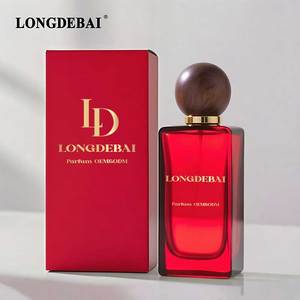 OEM Custom Perfume Crimp Spray Bottle 50ml 100ml Amber Wooden Lid Square Empty Perfume <b>Glass</b> Bottle with <b>Packaging</b> Box - Product Image 4