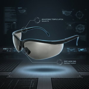 Lunettes de sécurité tactiques UKCA CE EN166 Lentilles PC résistantes aux impacts à haute vitesse avec monture Nylon réglable - Product Image 1