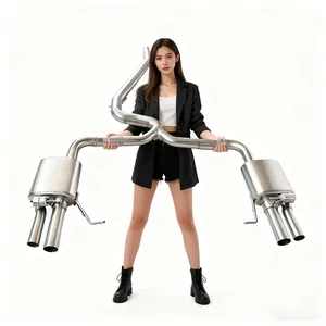 Sistema de Escape Catback Valvetronic Sonicdiy SS304 para Seat Leon <span class=keywords><strong>Cupra</strong></span> ST <span class=keywords><strong>4Drive</strong></span> 2.0T EA888, Silenciador de Alto Rendimiento para Carreras - Product Image 2