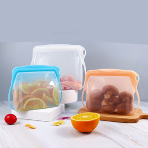 Sacs de conservation alimentaire en silicone – Nouveauté : Ensemble de sacs réutilisables en silicone de qualité alimentaire avec fermeture éclair - Product Image 1
