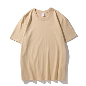 Camiseta de hombre de algodón pesado peinado compacto Siro Spinning de 8 yuanes/pieza, estilo vintage (algodón de fibra larga que absorbe la humedad, manga corta) - Product Image 1