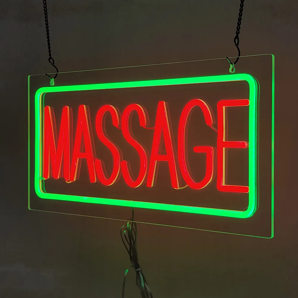 Shop led neon modellierung neon zeichen leuchtendes wort innendekoration led streifen buchstabe "MASSAGE" lampe