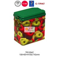 Boîte en fer blanc rectangulaire JH transparente et brillante avec couvercle à charnière pour le stockage du café, du thé, des fruits secs, du pain et de la gelée – Promotion Cadeau