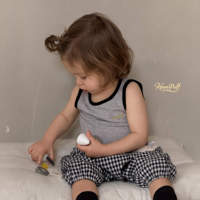 Pantalon Harem Ample à Taille Élastique et Chevilles Manchettées pour Bébé, Motif Ours à Carreaux Gingham, Entrejambe Basé, pour Tout-Petits Garçons et Filles, 43% Rayonne